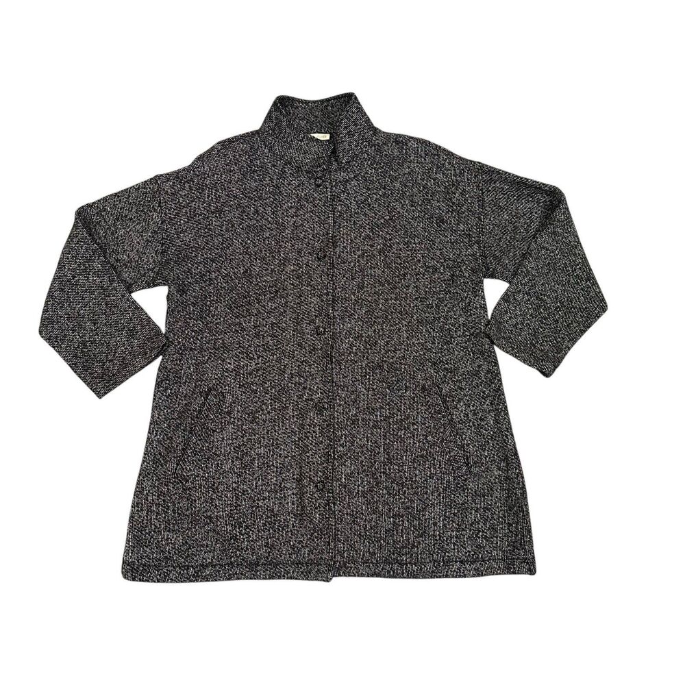 Eileen Fisher Organic Cotton Twisted Terry Stand Collar Women’s Med Jacket